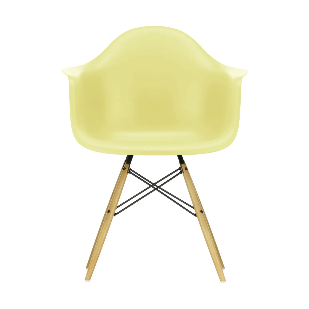 Eames Plastic Armchair RE DAW stol, 92 citron-golden maple Vitra