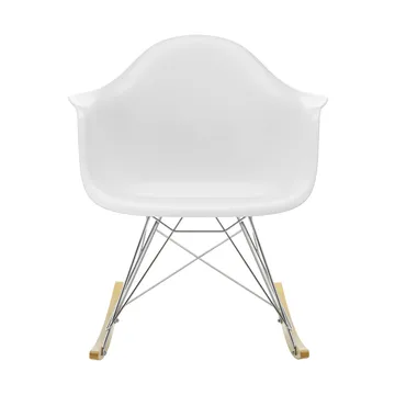 Eames Plastic Armchair RE RAR gungstol - 85 cotton white-chrome-golden maple - Vitra