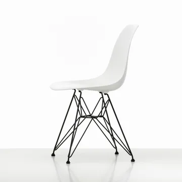 Eames Plastic Side Chair DSR Hard Glides stol  - White-Dark basic - Vitra