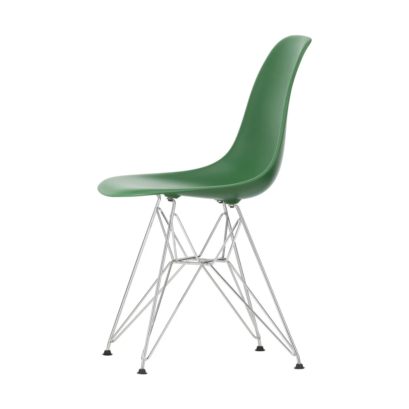 Eames Plastic Side Chair RE DSR stol, 17 emerald -chrome Vitra