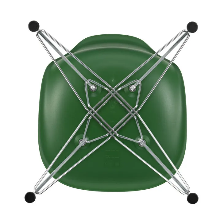 Eames Plastic Side Chair RE DSR stol, 17 emerald -chrome Vitra
