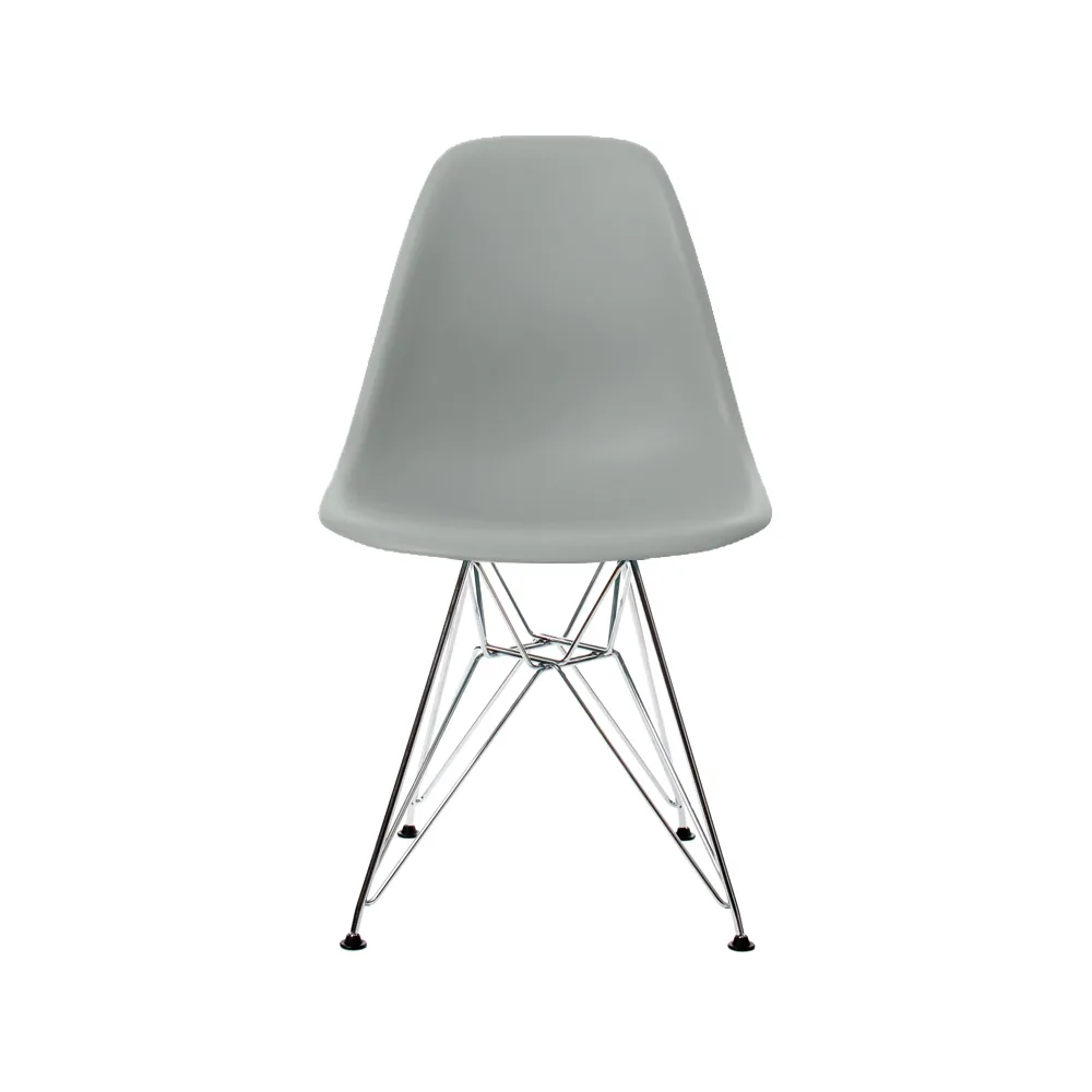 Eames Plastic Side Chair RE DSR stol, 24 light grey-chrome Vitra