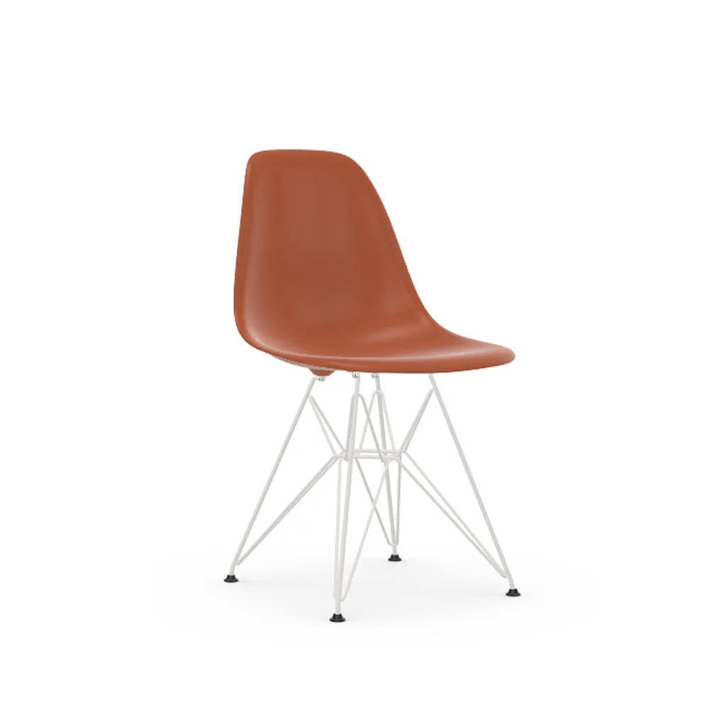 Eames Plastic Side Chair RE DSR stol, 43 rusty orange-white Vitra