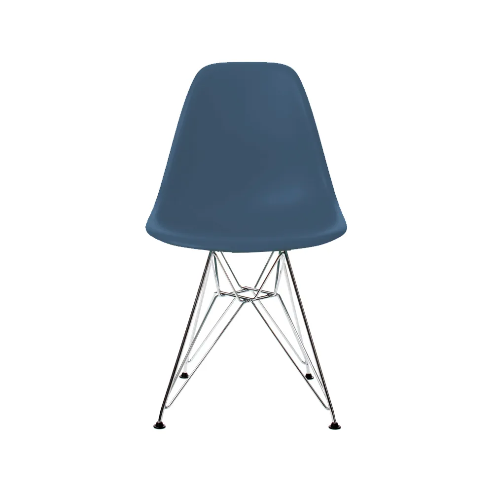 Eames Plastic Side Chair RE DSR stol, 83 sea blue-chrome Vitra
