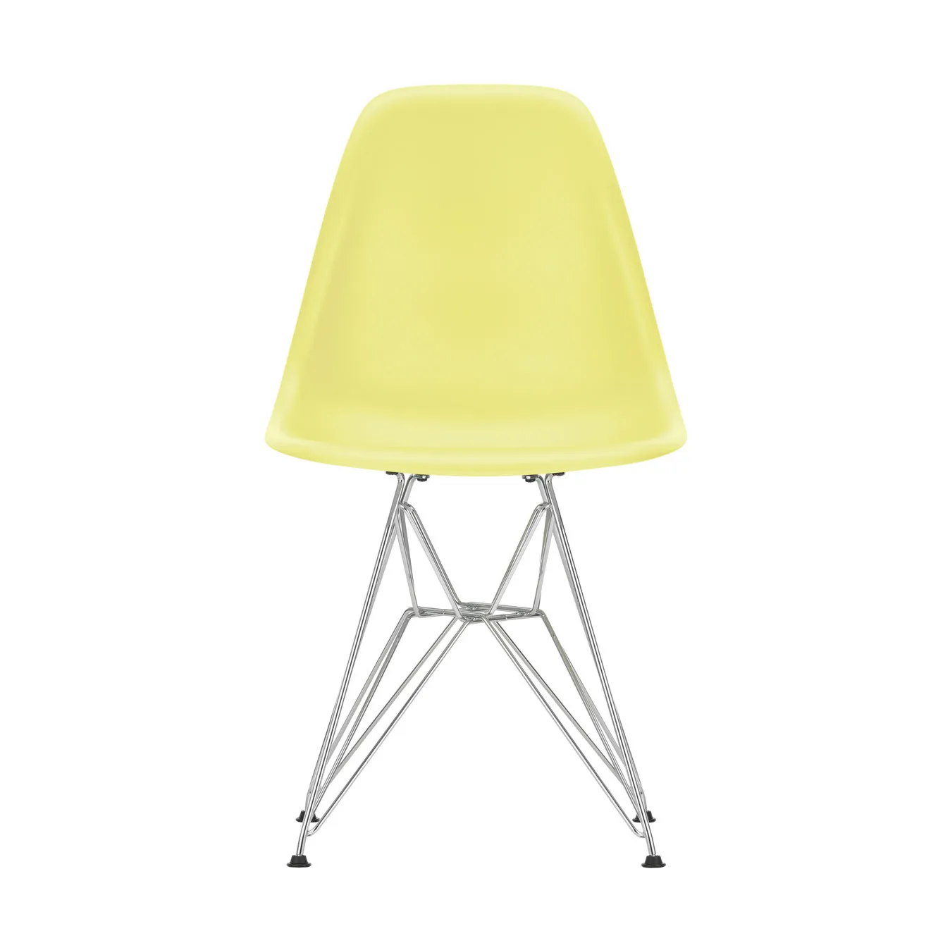 Eames Plastic Side Chair RE DSR stol, 92 citron-chrome Vitra