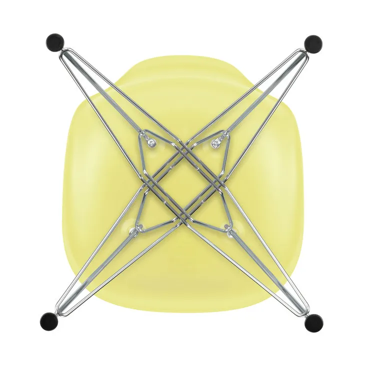 Eames Plastic Side Chair RE DSR stol, 92 citron-chrome Vitra