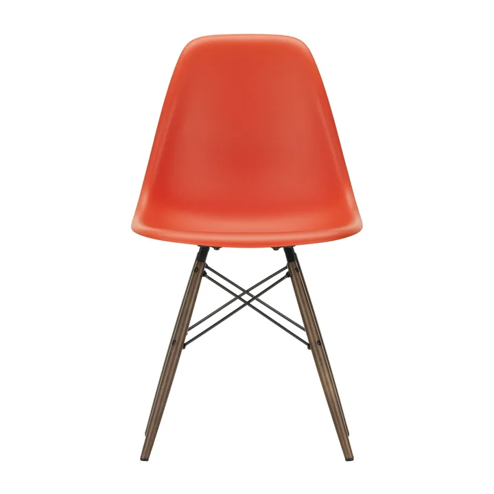 Eames Plastic Side Chair RE DSW stol - 03 poppy red-dark maple - Vitra