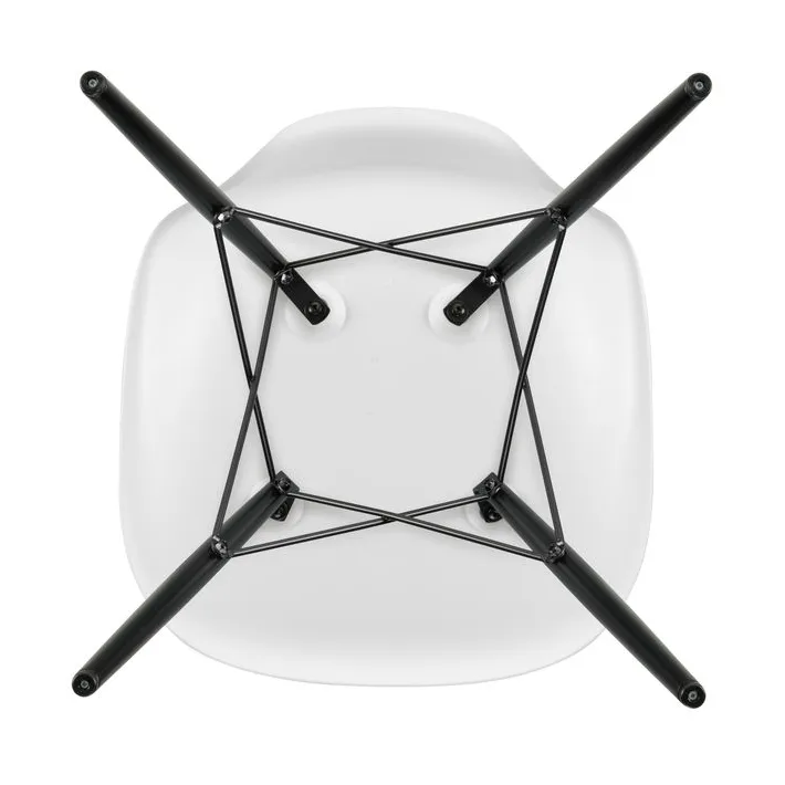 Eames Plastic Side Chair RE DSW stol, 85 cotton white-black maple Vitra