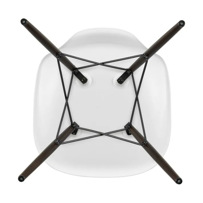 Eames Plastic Side Chair RE DSW stol, 85 cotton white-dark maple Vitra