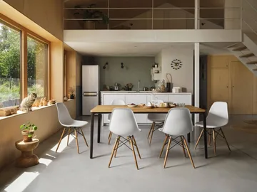 Eames Plastic Side Chair RE DSW stol - White-golden maple - Vitra