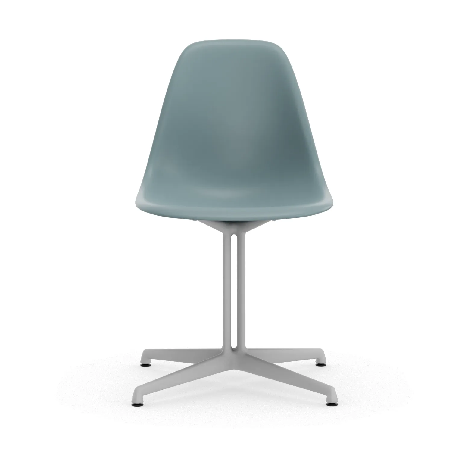 Eames Plastic Side Chair RE La Fonda base, 23 ice grey-04 white powder coated Vitra