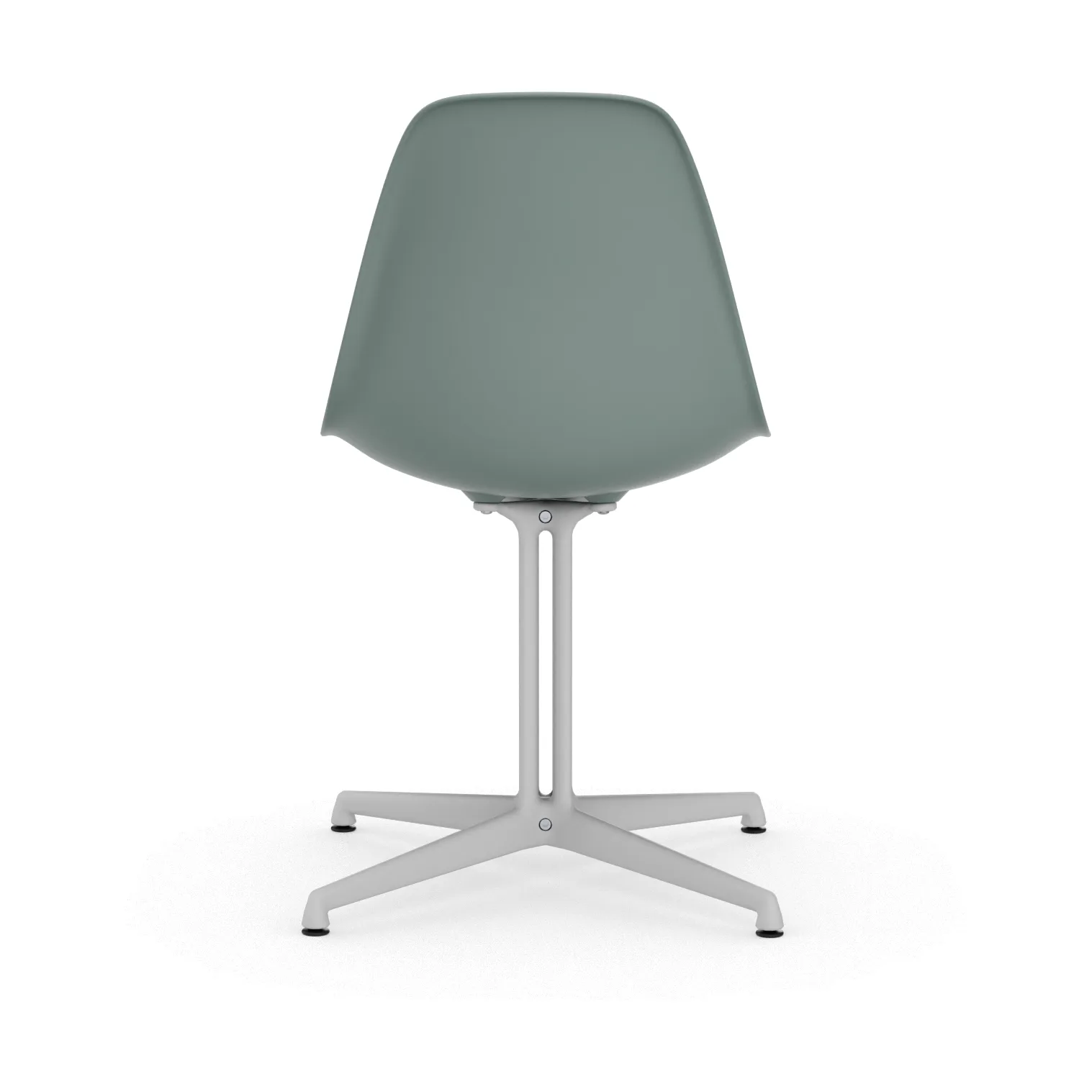 Eames Plastic Side Chair RE La Fonda base, 24 light grey-04 white powder coated Vitra