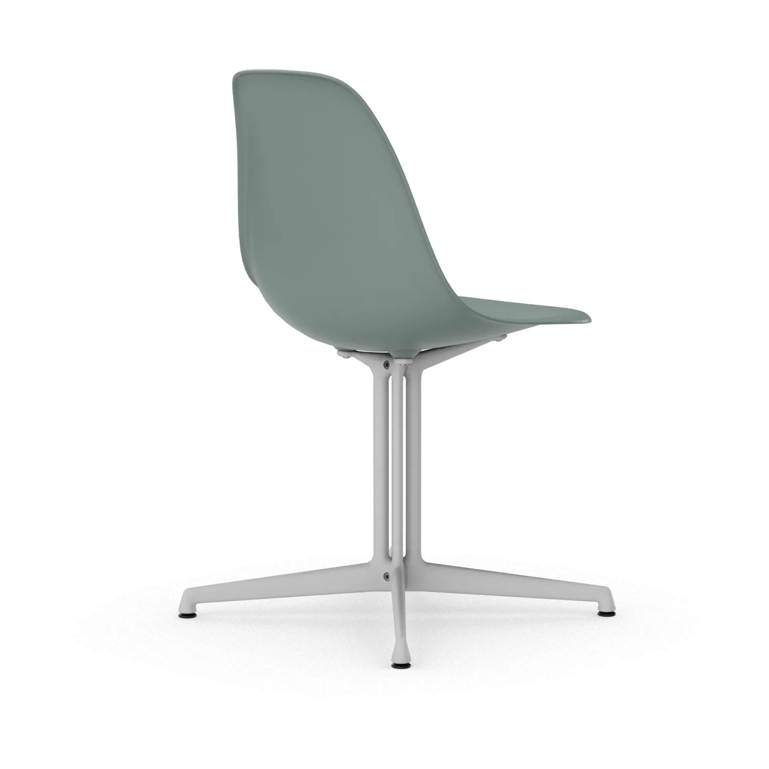 Eames Plastic Side Chair RE La Fonda base, 24 light grey-04 white powder coated Vitra