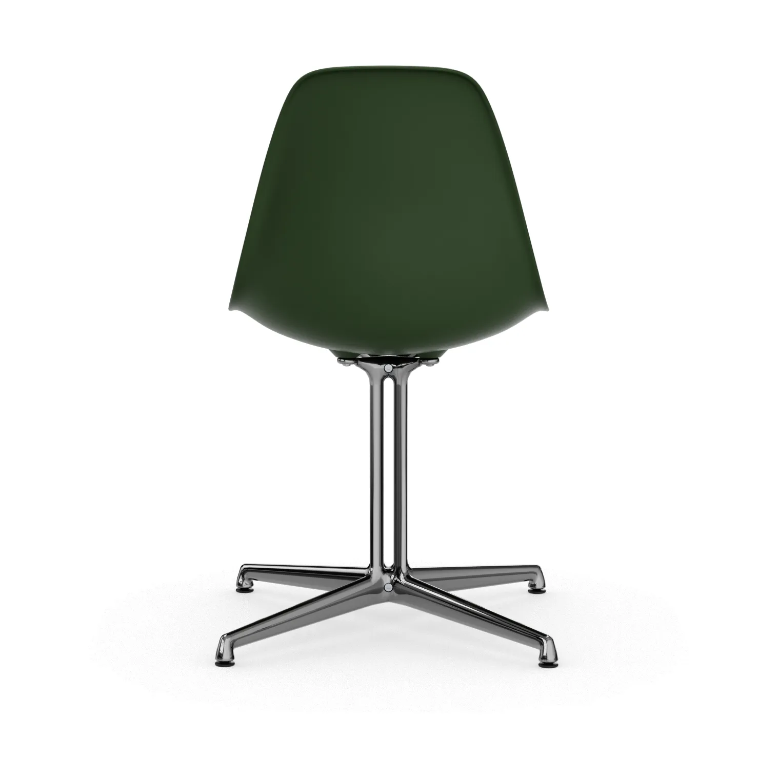Eames Plastic Side Chair RE La Fonda base, 48 forest-03 polished aluminium Vitra