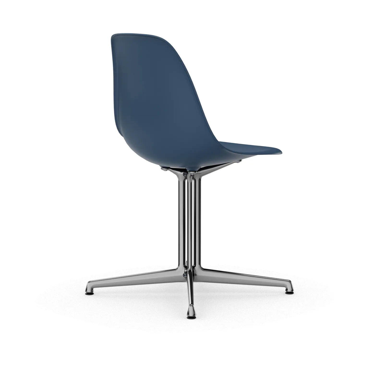 Eames Plastic Side Chair RE La Fonda base, 83 sea blue-03 polished aluminium Vitra