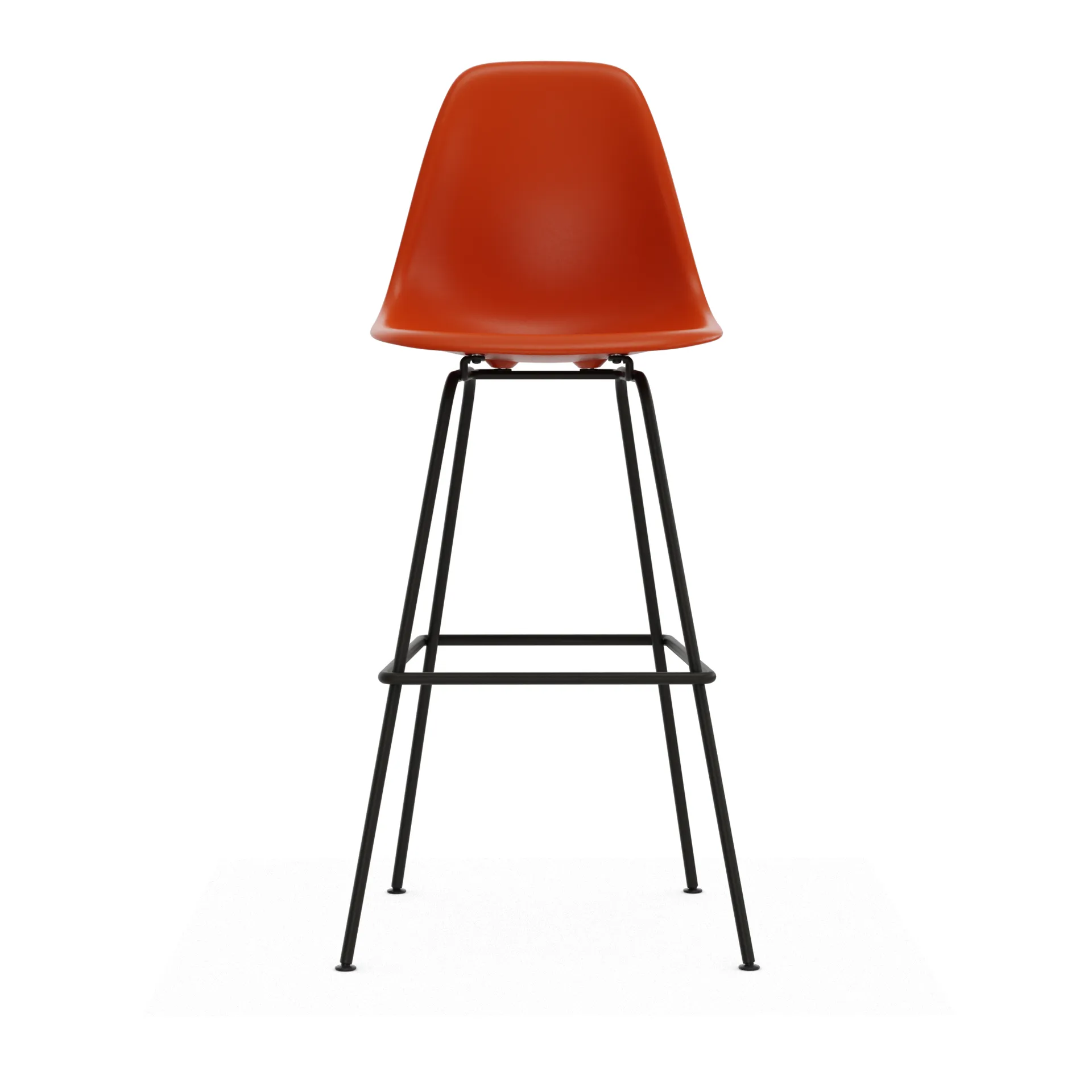 Eames Plastic Stool RE barpall, High Rust orange-black Vitra