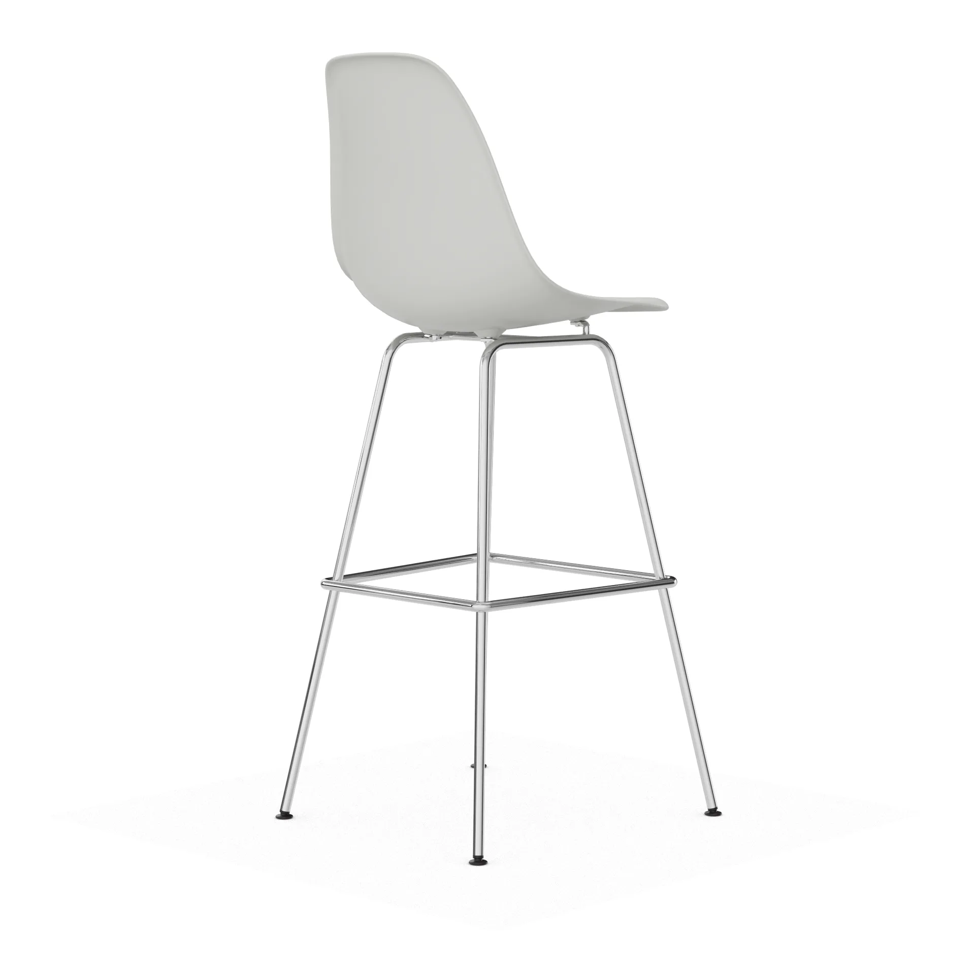 Eames Plastic Stool RE barpall, High White-chrome Vitra