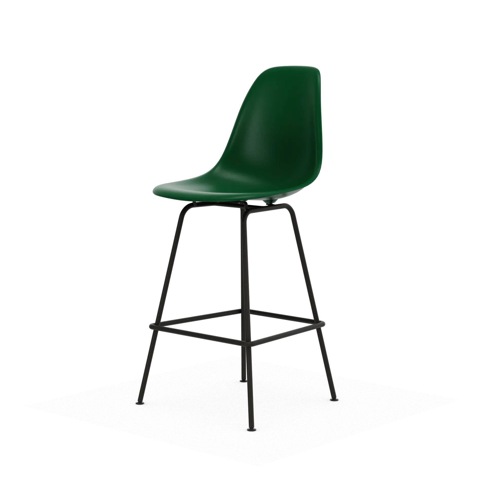 Eames Plastic Stool RE barpall, Medium Emerald green-black Vitra