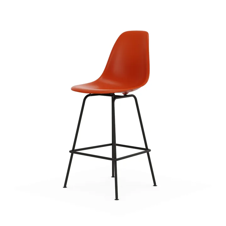 Eames Plastic Stool RE barpall - Medium Rust orange-black - Vitra