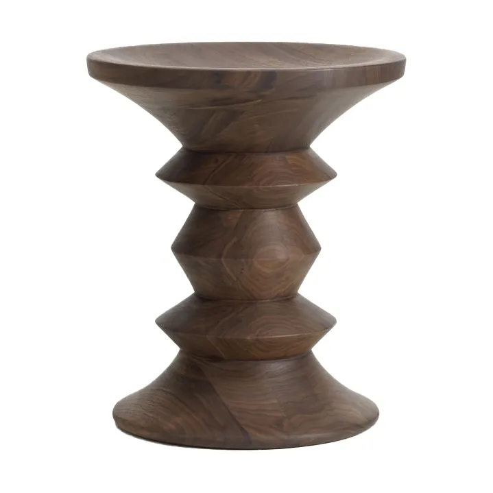 Eames Stool rund sittpall model A, Dark walnut, Ø33x38 cm Vitra