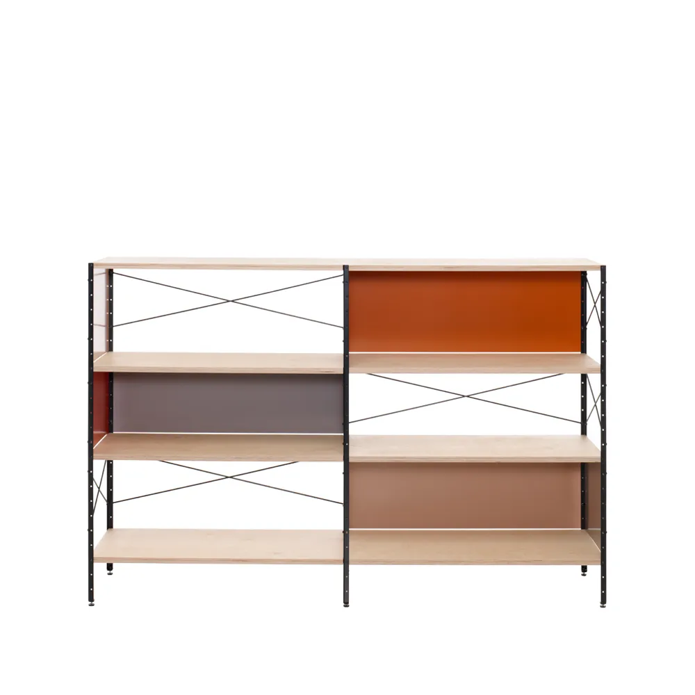 Eames storage unit ESU hylla, Multi-3 hu-Svart ram Vitra