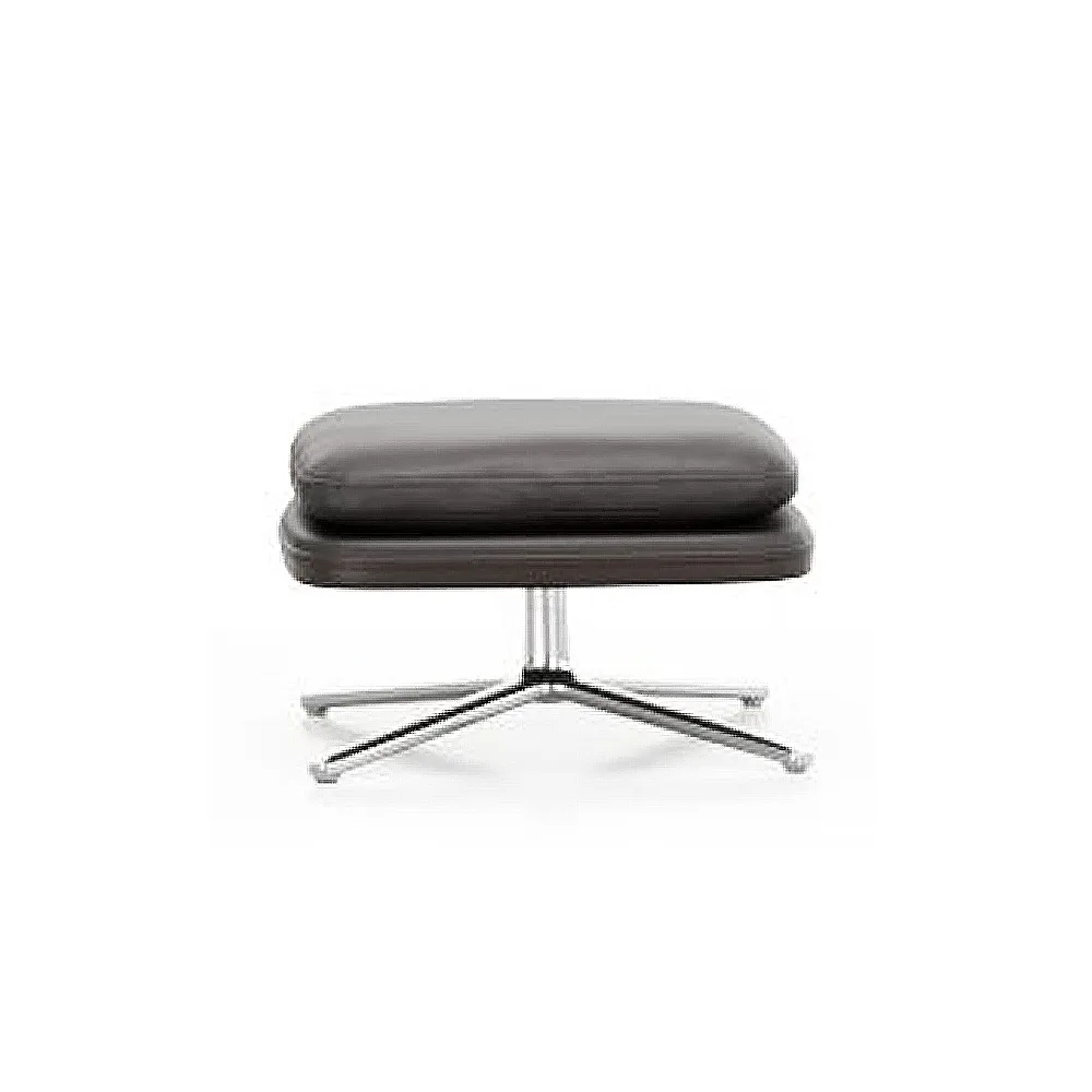 Grand Relax fotpall Leather premium F, 68 chocolate-aluminium Vitra