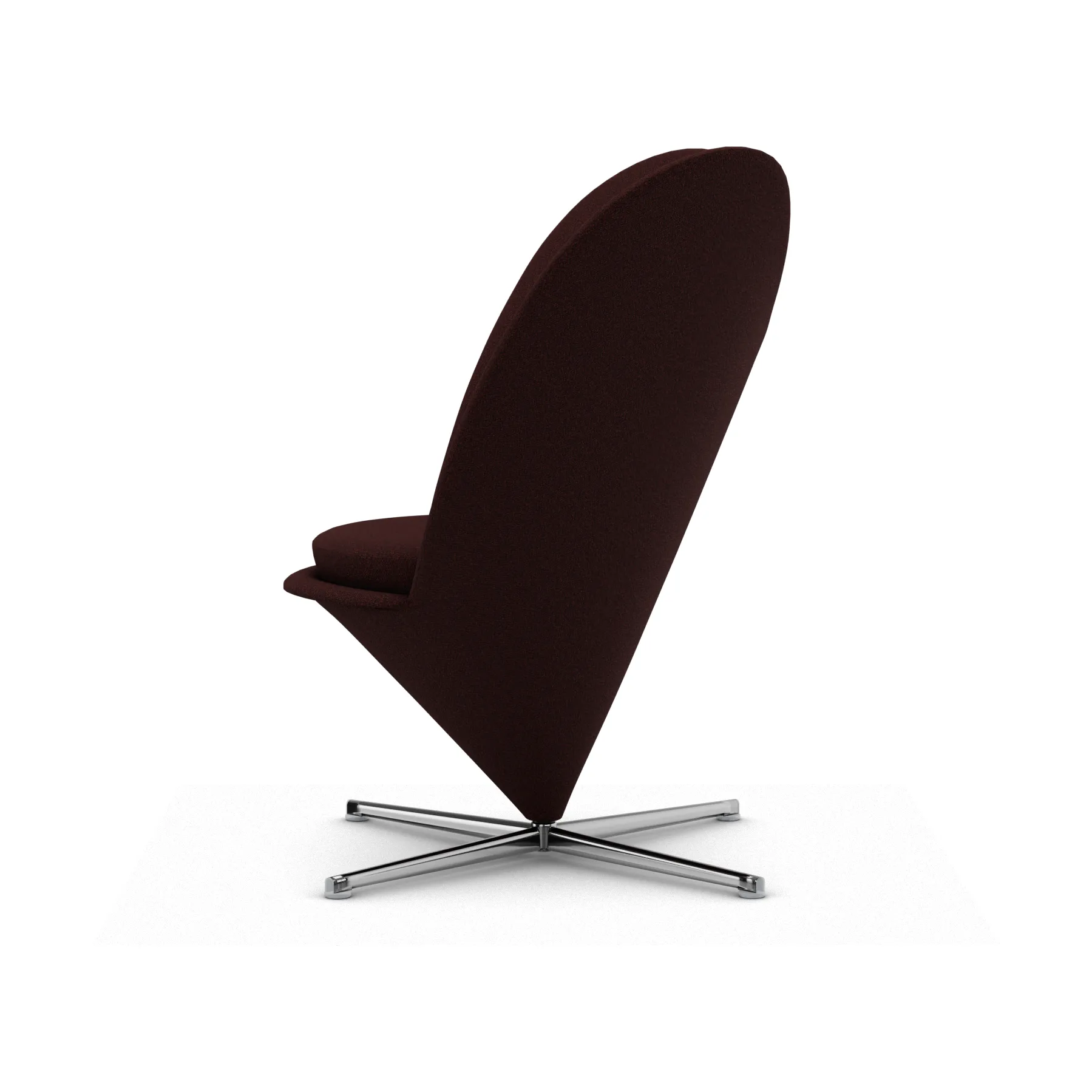 Heart Cone Chair fåtölj, Cento dark red melange-rostfritt stål Vitra