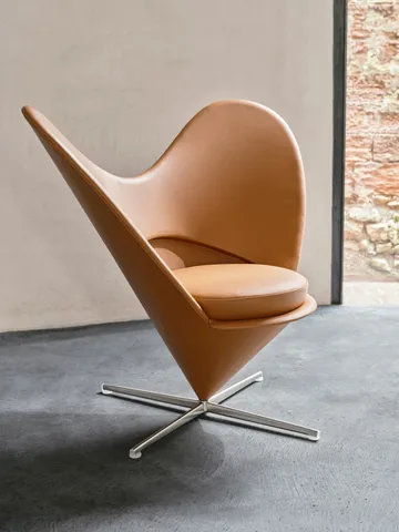 Heart Cone Chair fåtölj - Cento salt´n pepper-rostfritt stål - Vitra