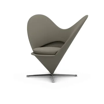 Heart Cone Chair fåtölj - Hola truffle-rostfritt stål - Vitra
