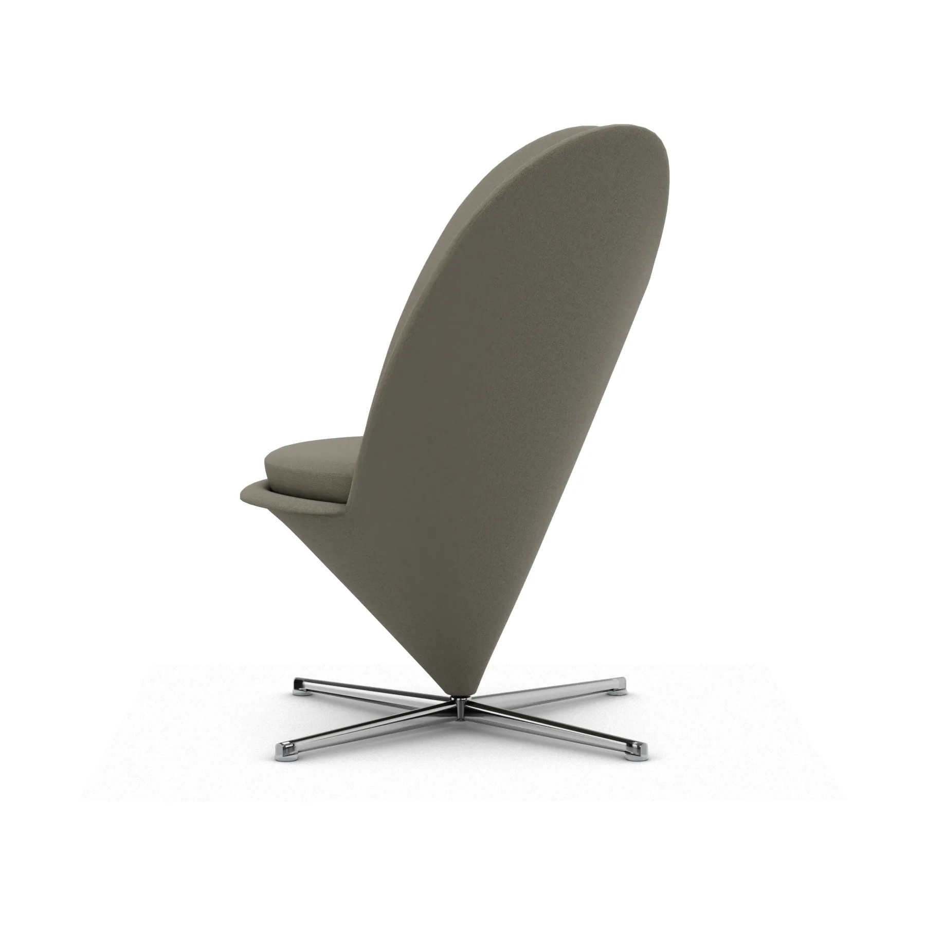 Heart Cone Chair fåtölj, Hola truffle-rostfritt stål Vitra