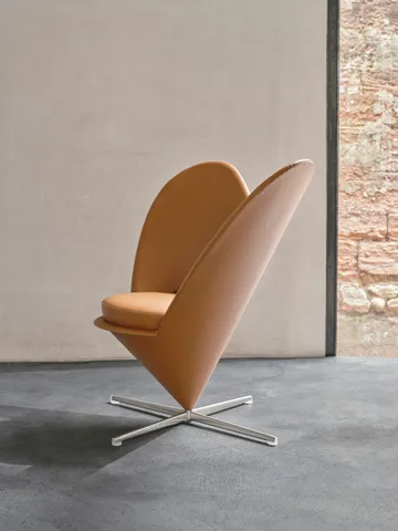 Heart Cone Chair fåtölj - Hola truffle-rostfritt stål - Vitra