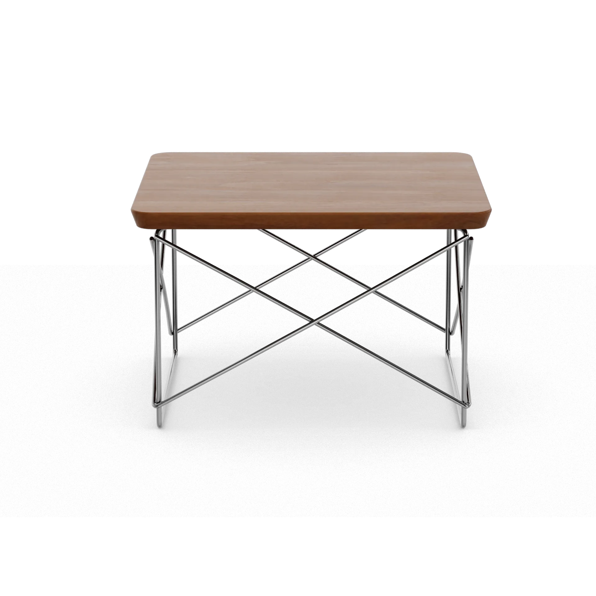 LTR occasional table sidobord, Dark walnut-stainless steel Vitra