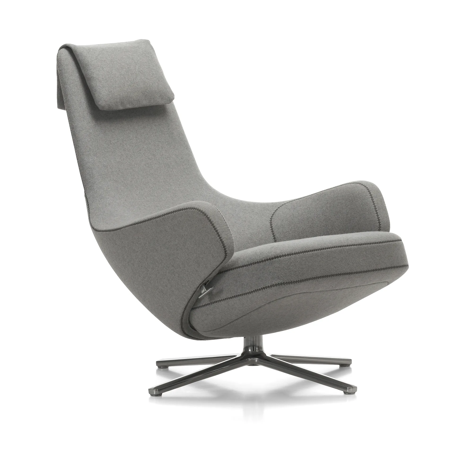 Repos fåtölj aluminiumstativ, Cosy 2 pebble grey Vitra