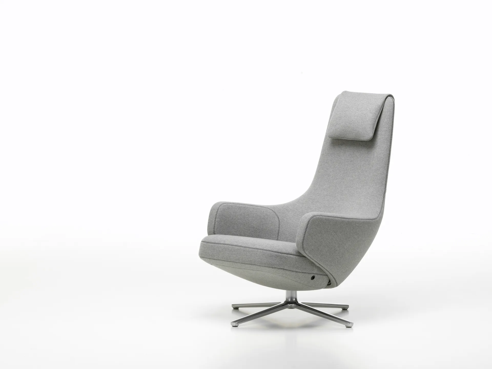 Repos fåtölj aluminiumstativ, Cosy 2 pebble grey Vitra