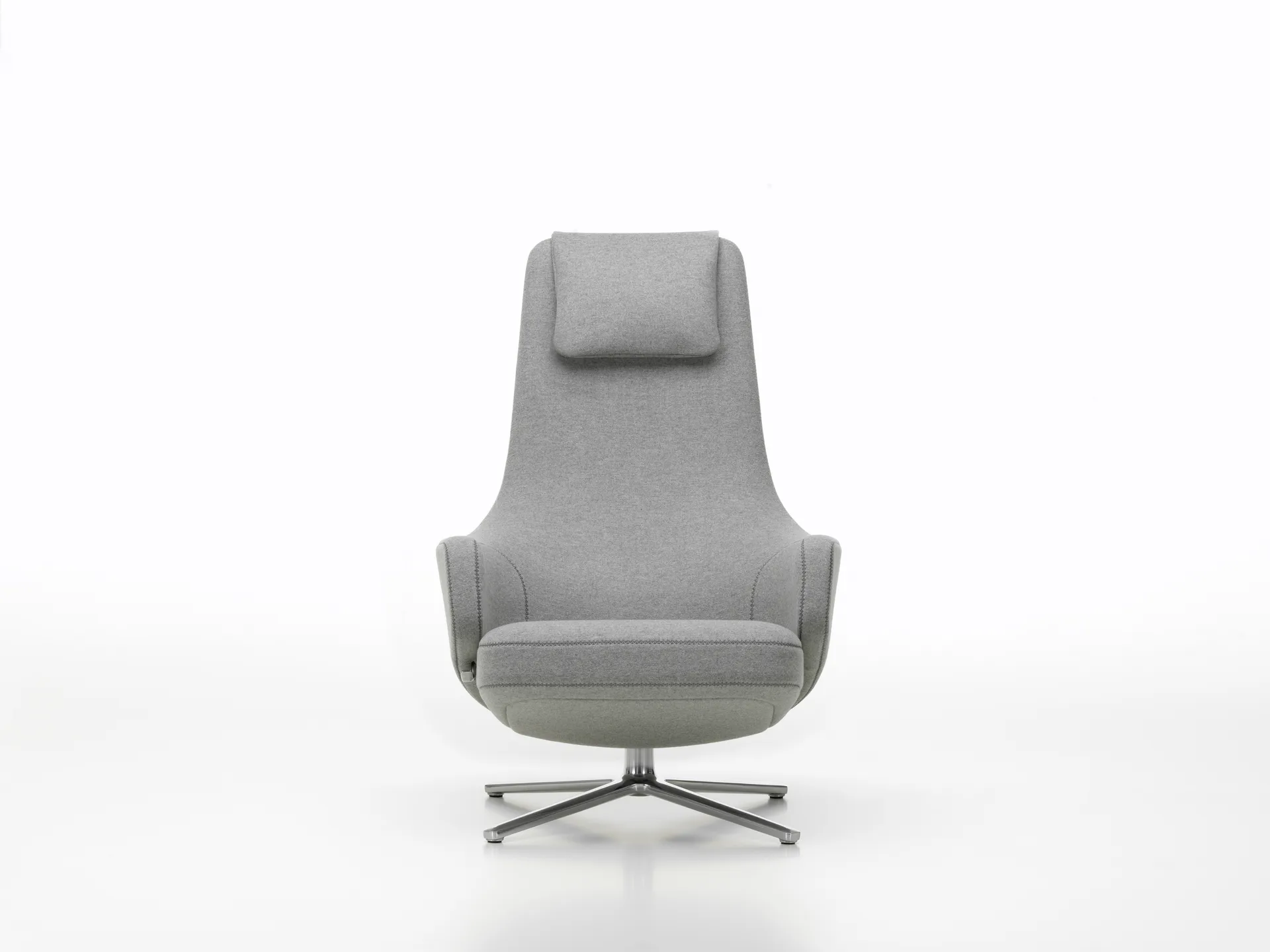 Repos fåtölj aluminiumstativ, Cosy 2 pebble grey Vitra