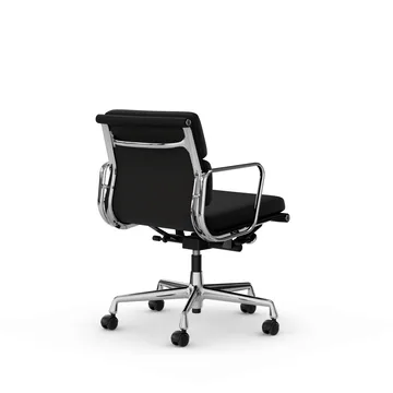 Soft Pad Chair EA 217 polerat kromstativ - Läder premium F L50 Nero - Vitra
