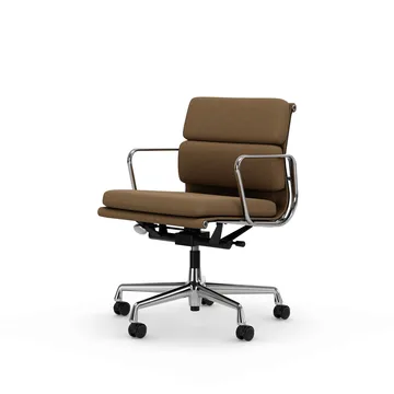 Soft Pad Chair EA 217 polerat kromstativ - Papyrus - Vitra