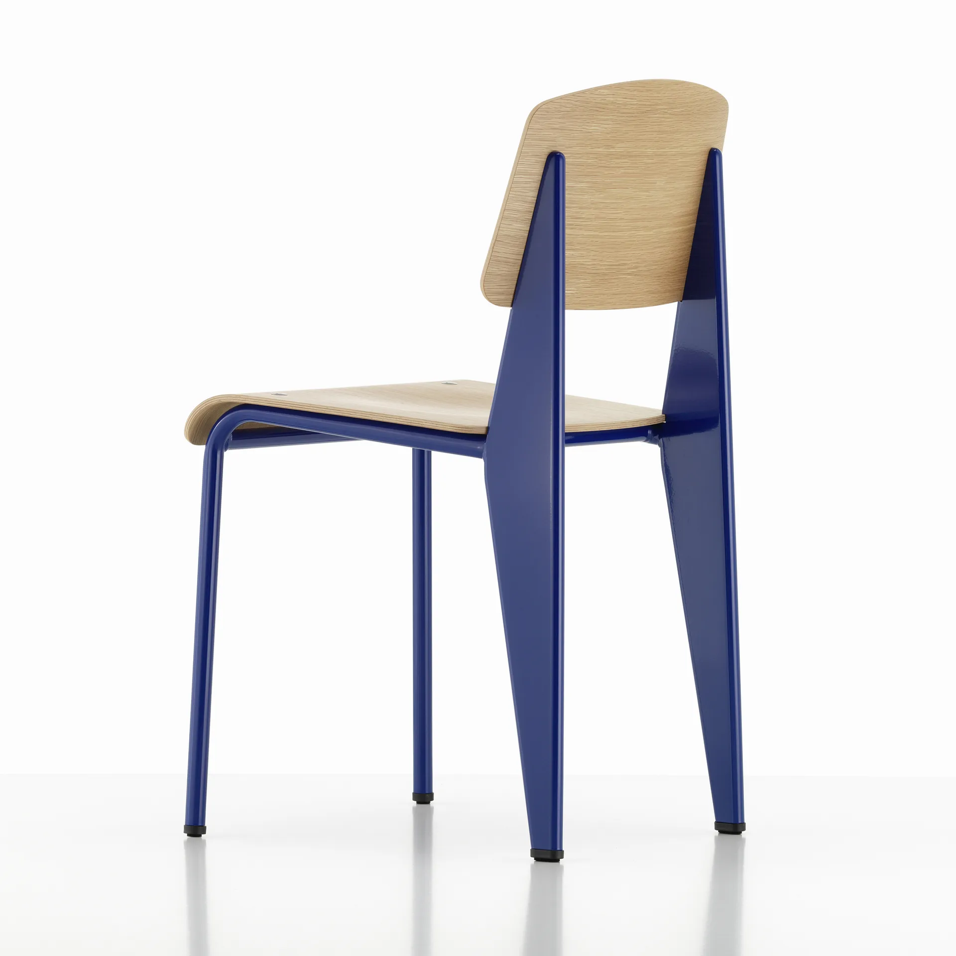 Standard stol, ek natur, prouvé bleu marcoule stativ Vitra