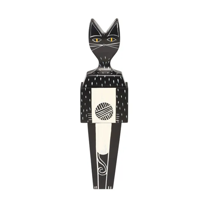 Wooden Dolls, svart/vit, cat, large Vitra