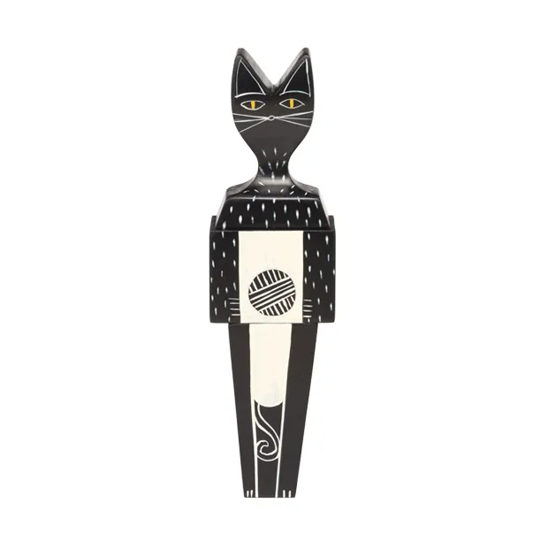 Wooden Dolls, Svart/vit, cat, small Vitra