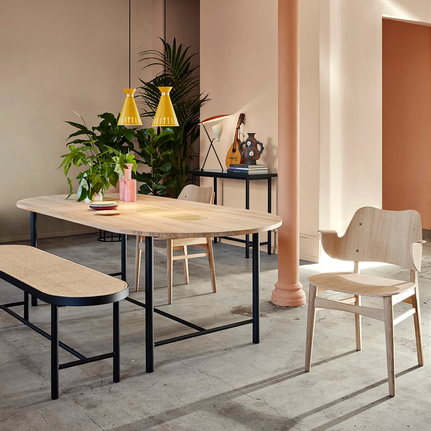 Be My Guest bord 180 cm, Vitoljad ek-gul Warm Nordic