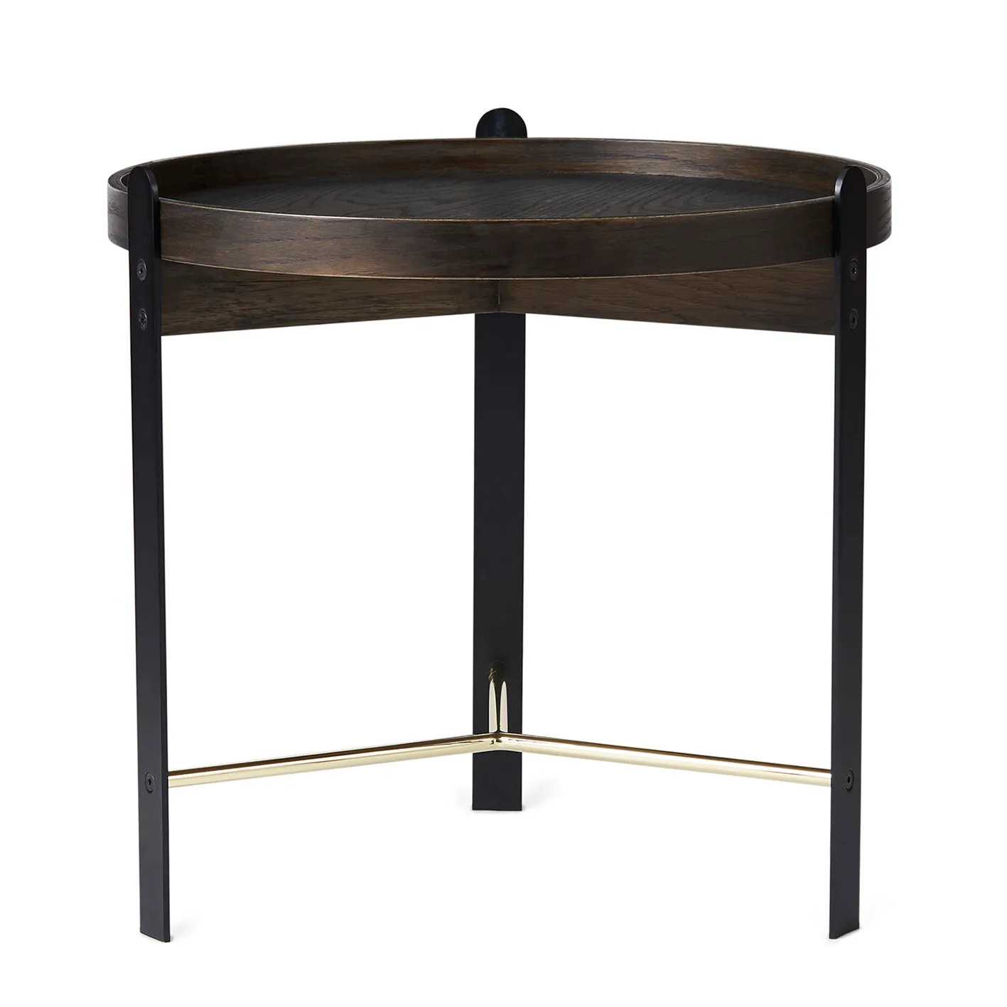 Compose soffbord Ø50 cm med mässingsunderrede, Smoked oak Warm Nordic