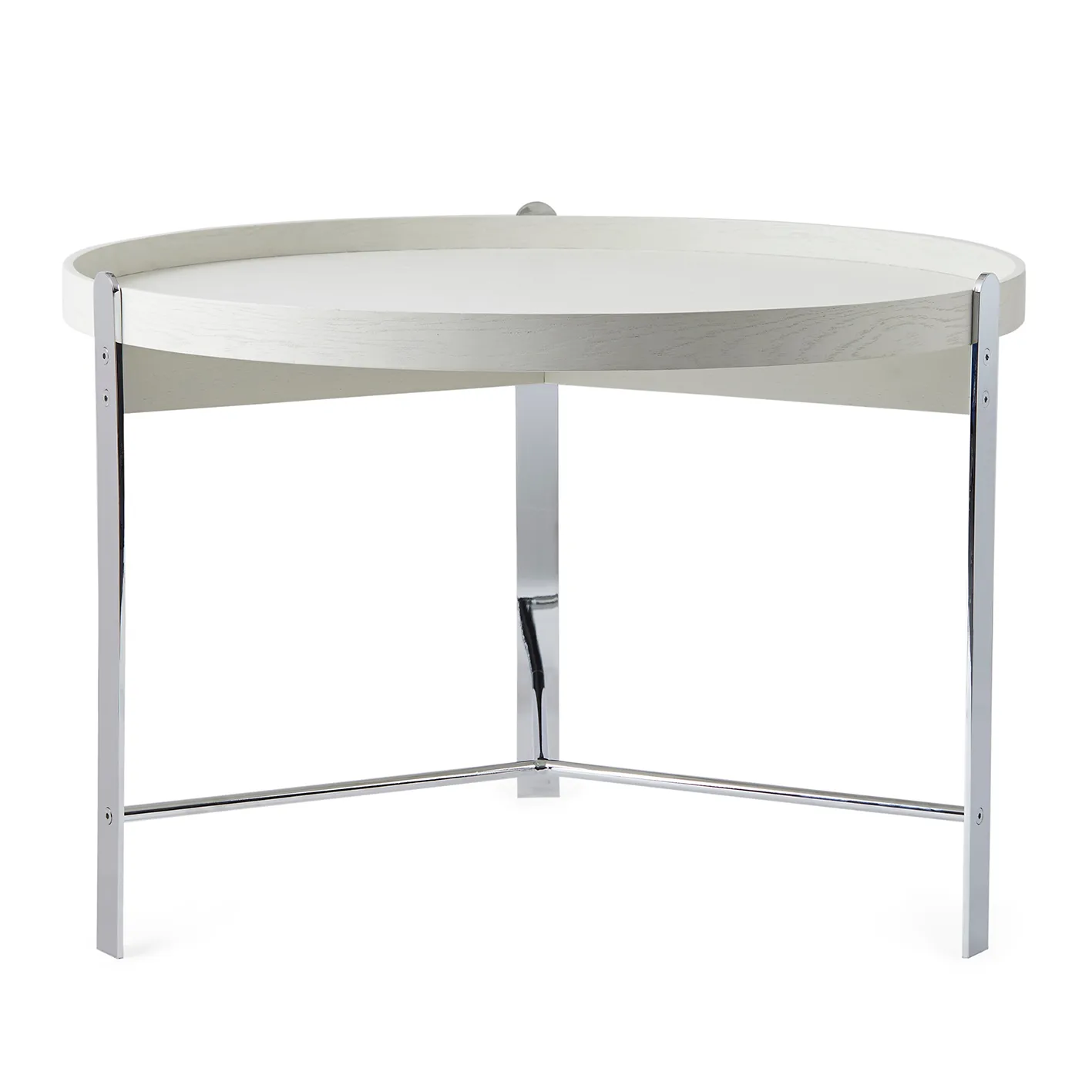 Compose soffbord Ø70 cm med kromat underrede, Warm white Warm Nordic