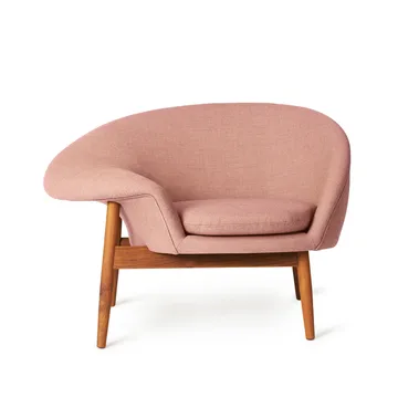 Fried Egg fåtölj - tyg canvas 614 pale rose, oljade teakben - Warm Nordic