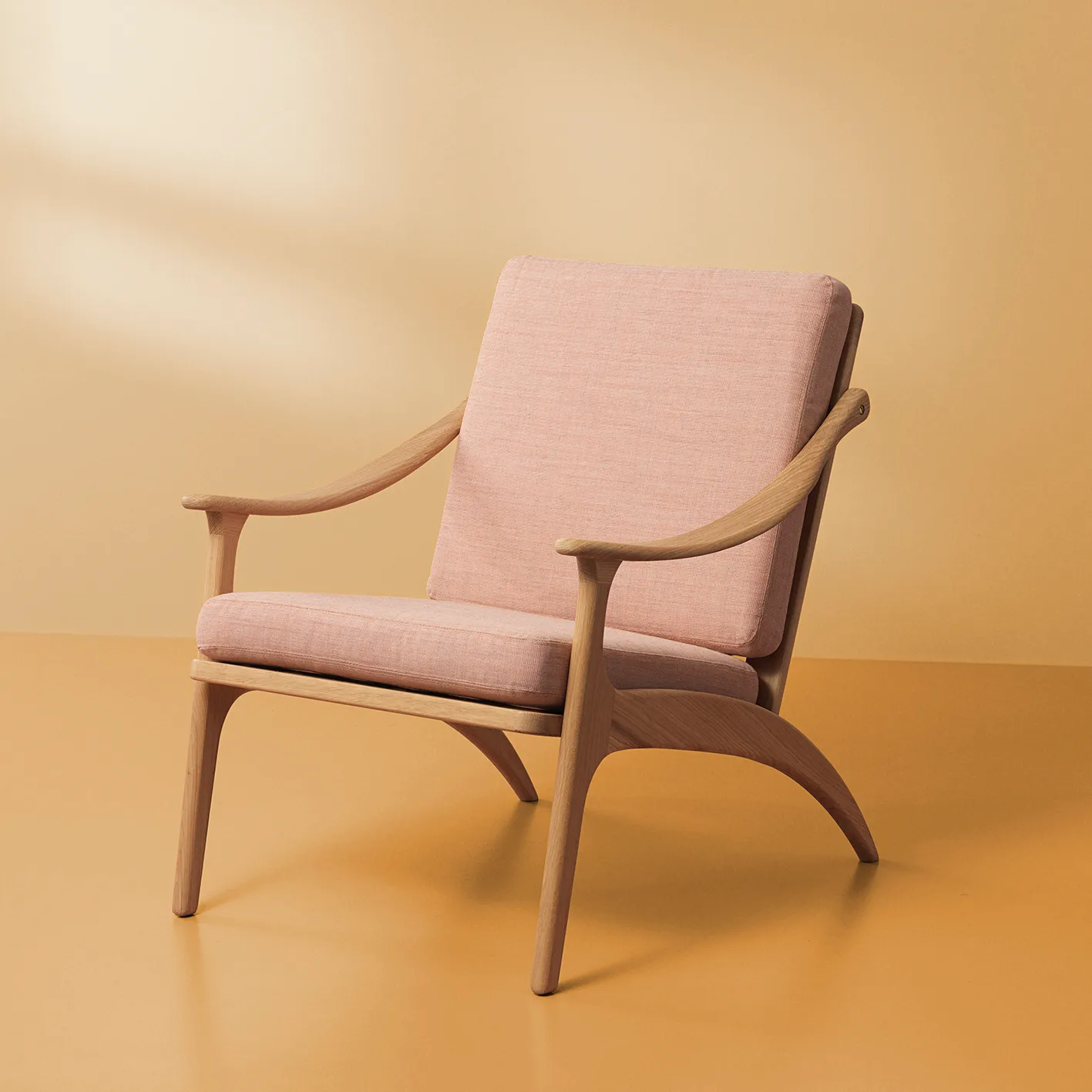 Lean Back Canvas fåtölj vitoljad ek, Pale rose Warm Nordic