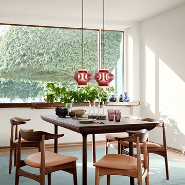 Opal Lamella pendel - Rusty red, sandblästrad opal - Warm Nordic