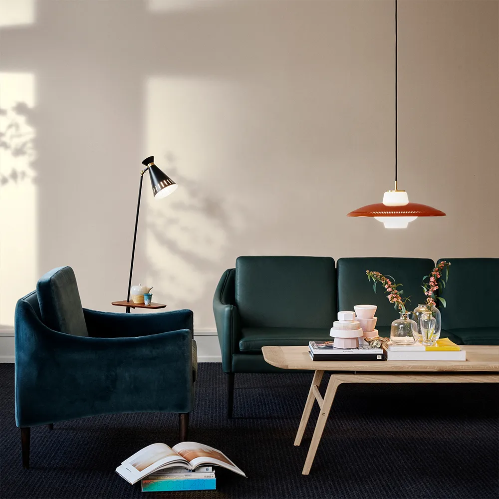 Opal Shade pendel, black noir, sandblästrad opal Warm Nordic