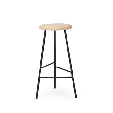 Pebble barpall - ask olja, h.75, svart stativ - Warm Nordic