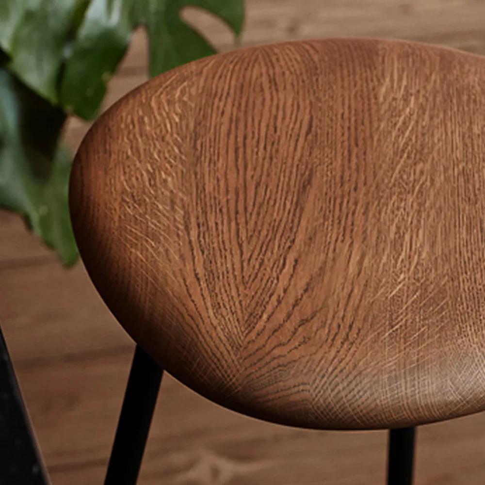 Pebble barpall, ask olja, h.75, svart stativ Warm Nordic