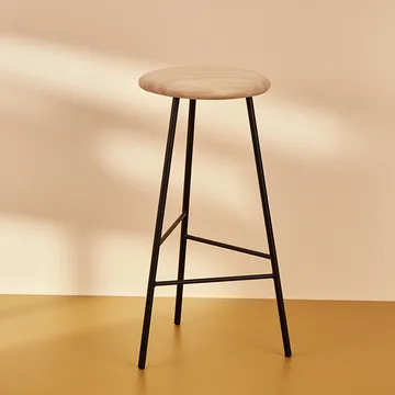Pebble barpall - ek rökt, h.65, svart stativ - Warm Nordic